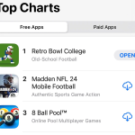 Retro Bowl College at the top of the iOS charts in the USA!
